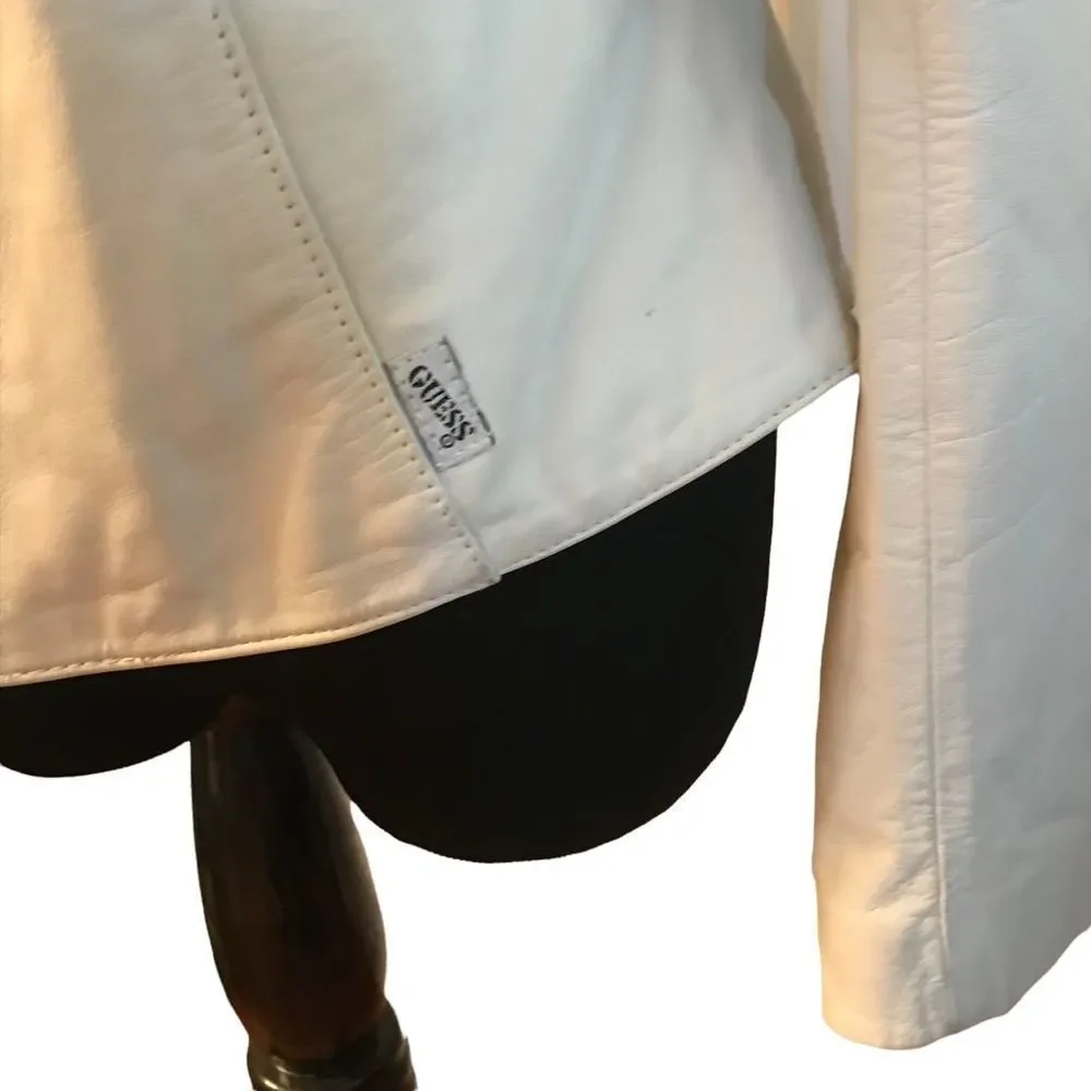 𝅺vintage GUESS 80’s Leather Jacket Rare Find - Picture 3 of 10